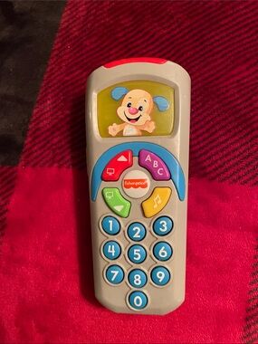 Fisher-Price Gray Toy Remote with Blue, Red, Yellow & Green Buttons